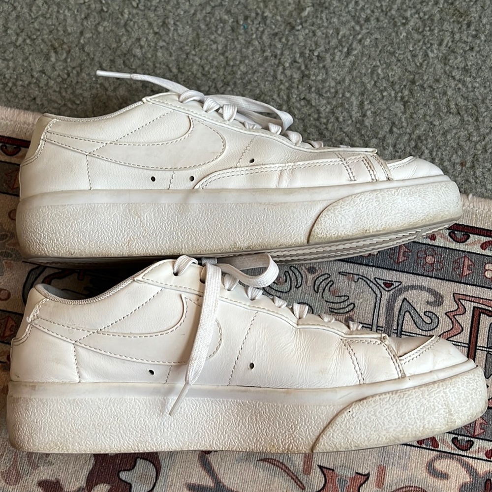 Nike white platform blazers
